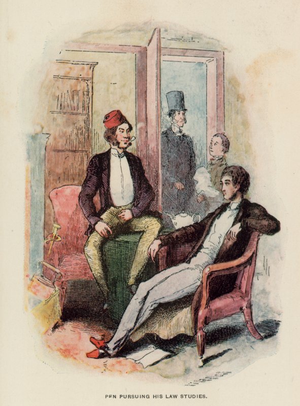 Illustratie voor De Geschiedenis van Pendennis door Thackeray door English School