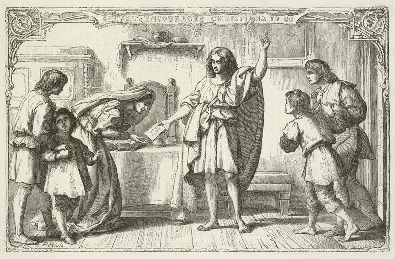 Illustratie voor De Pelgrimsreis van John Bunyan door English School