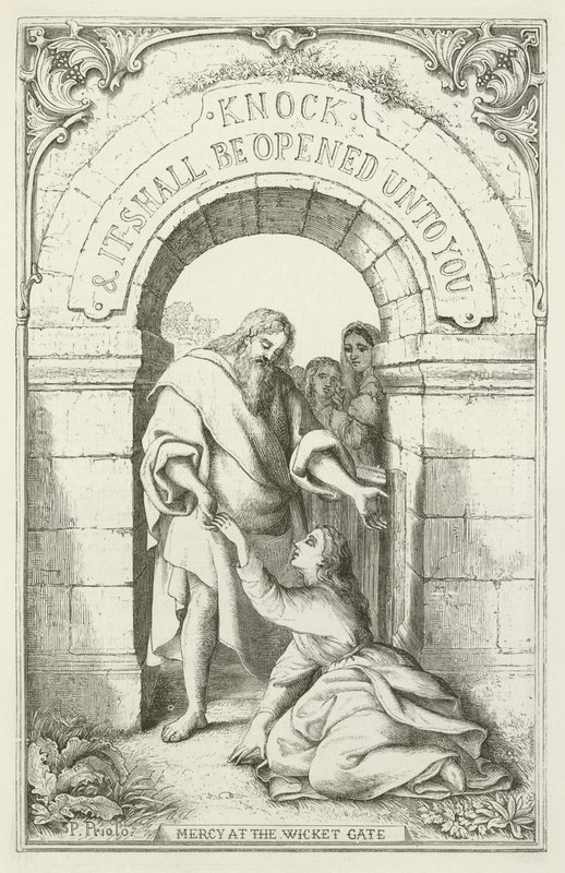 Illustratie voor De Pelgrimsreis van John Bunyan door English School