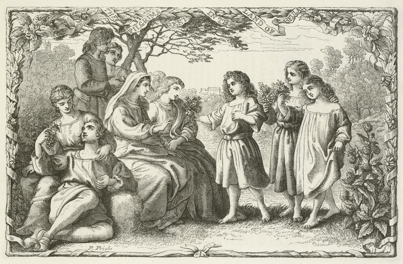 Illustratie voor De Pelgrimsreis van John Bunyan door English School
