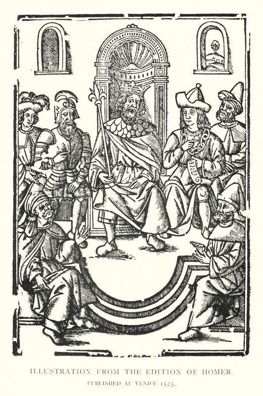 Illustratie uit de Editie van Homerus, gepubliceerd in Venetië 1525 door English School