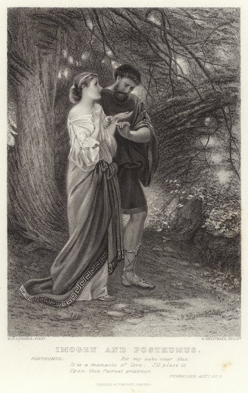 Imogen en Posthumus, Cymbeline, Act I, Sc 2 door English School