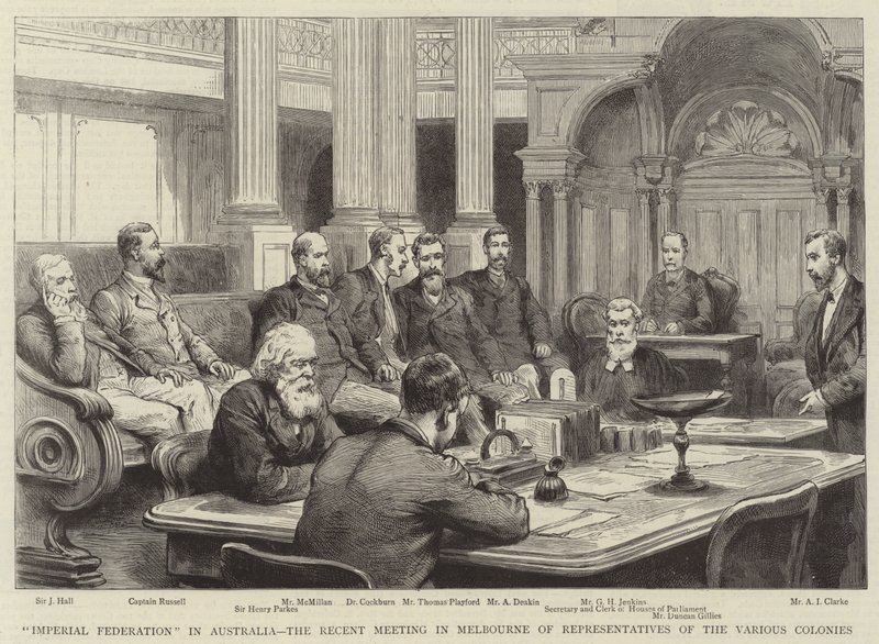 "Imperial Federation" in Australië, de recente bijeenkomst in Melbourne van vertegenwoordigers van de verschillende koloniën door English School