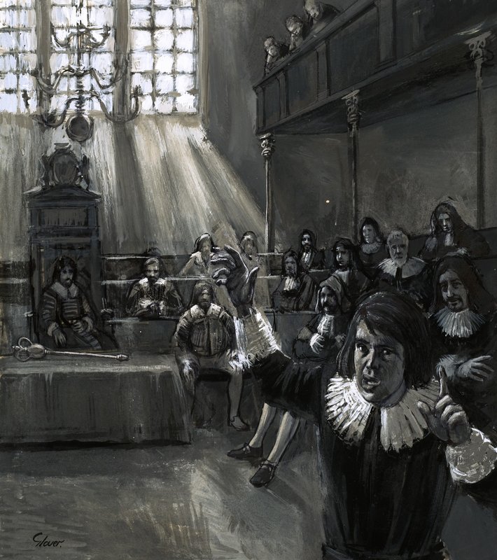 In het Parlement sprak Oliver Cromwell voor de 
