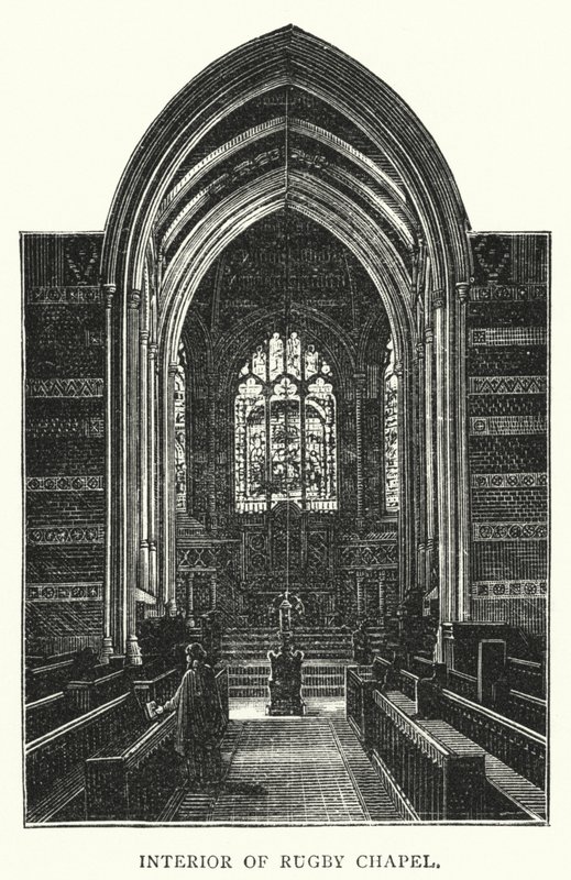 Interieur van Rugby Chapel (gravure) door English School