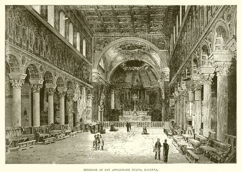 Interieur van San Apollinare Nuovo, Ravenna door English School