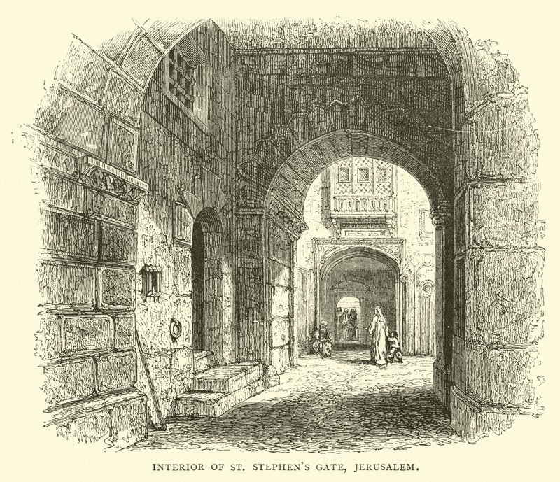 Interieur van St. Stephens Gate, Jeruzalem door English School