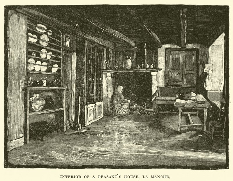 Interieur van een boerenhuis, La Manche door English School