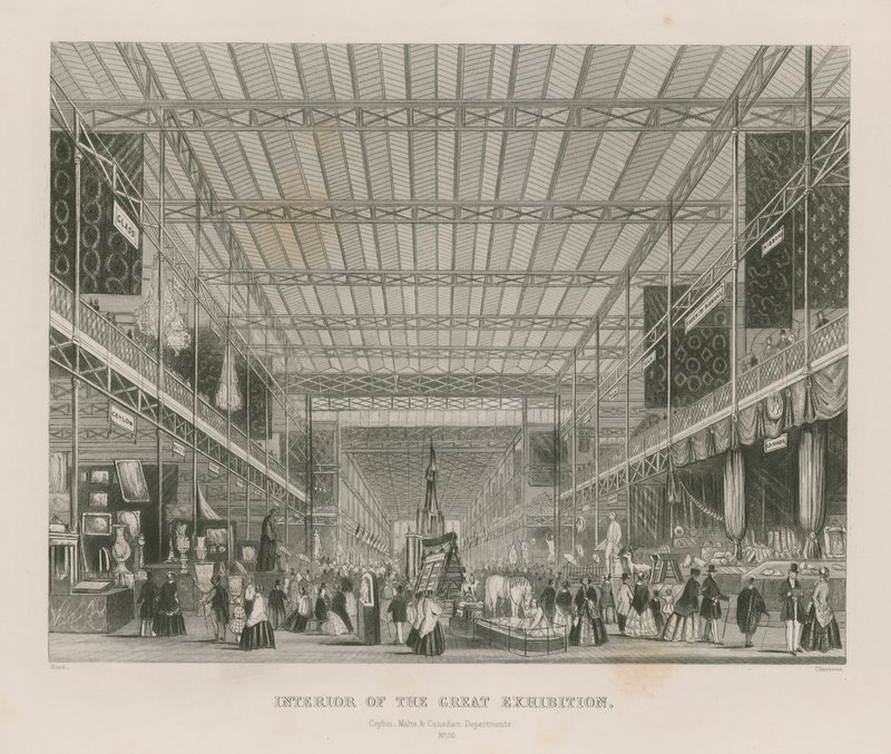 Interieur van de Grote Tentoonstelling, 1851, Ceylon, Malta en Canadese Afdelingen door English School