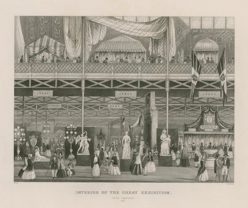 Interieur van de Grote Tentoonstelling, 1851, Italiaanse Afdeling door English School