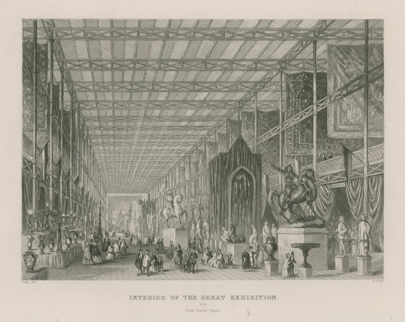 Interieur van de Grote Tentoonstelling, 1851, vanuit de Tempel van Dante door English School