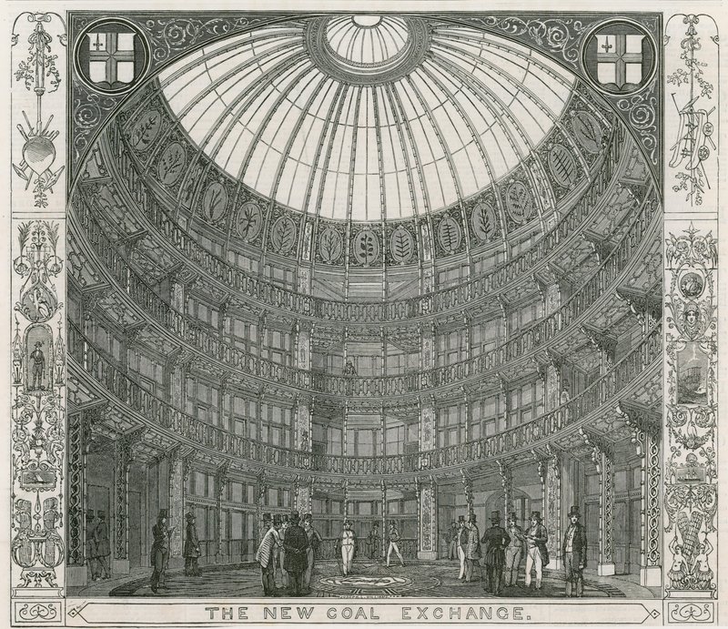Interieur van de Nieuwe Kolenbeurs, Thames Street door English School