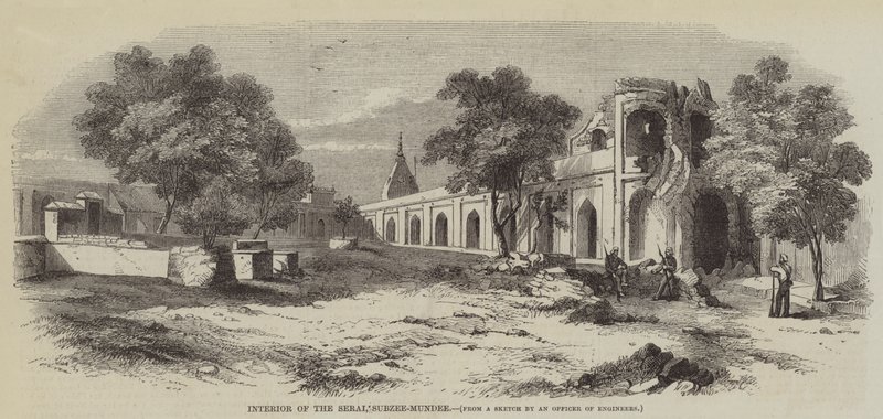 Interieur van de Serai, Subzee-Mundee door English School