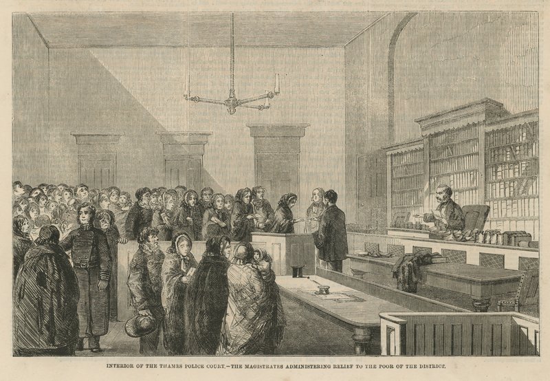 Interieur van de Thames Police Court door English School