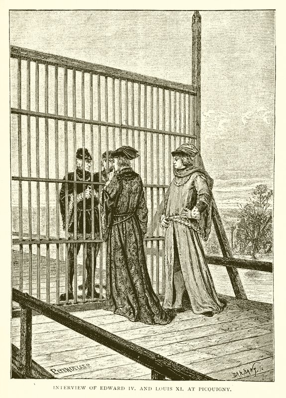 Ontmoeting van Eduard IV en Lodewijk XI in Picquigny door English School