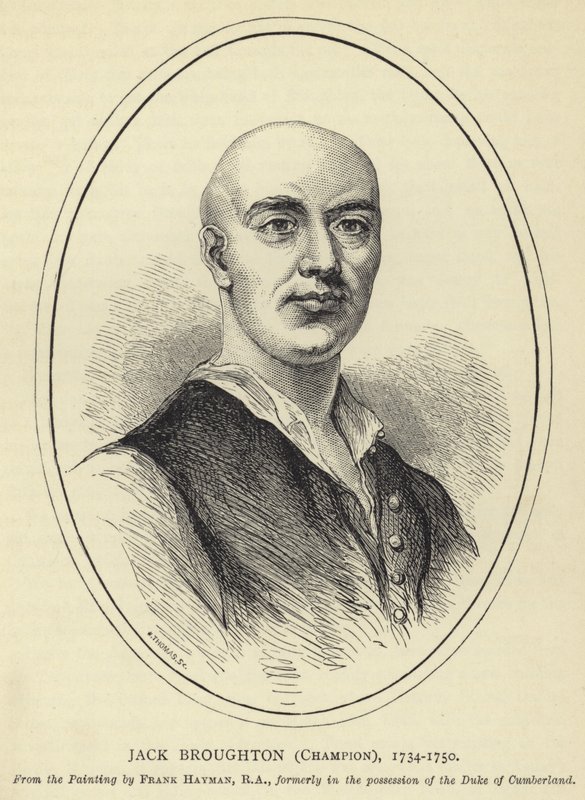 Jack Broughton, Kampioen, 1734-1750, naar het schilderij van Frank Hayman, RA, voorheen in het bezit van de hertog van Cumberland door English School