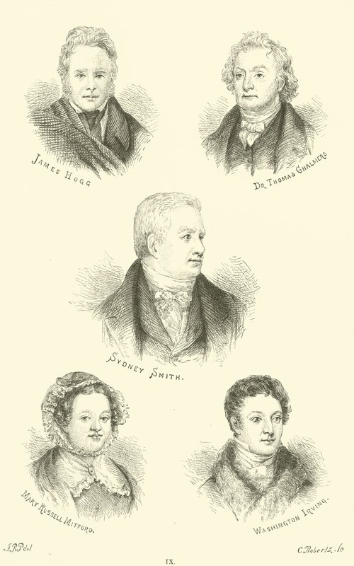 James Hogg, Dr. Thomas Chalmers, Sydney Smith, Mary Russell Mitford, Washington Irving door English School