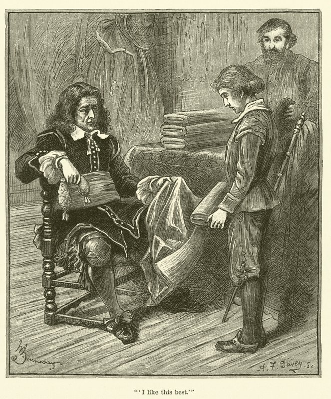 Jean Baptiste Colbert als jongen, "Dit vind ik het leukst" (gravure) door English School