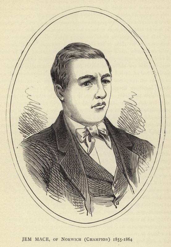 Jem Mace, van Norwich, kampioen, 1855-1864 door English School