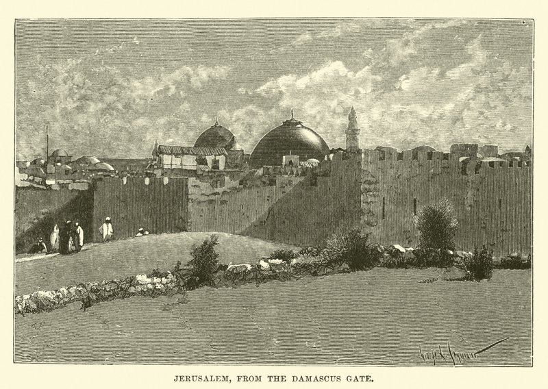 Jeruzalem, vanaf de Damascuspoort door English School