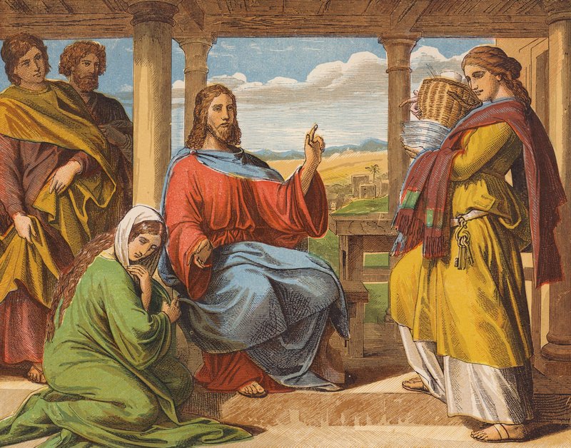 Jezus Christus in het huis van Martha en Maria door English School