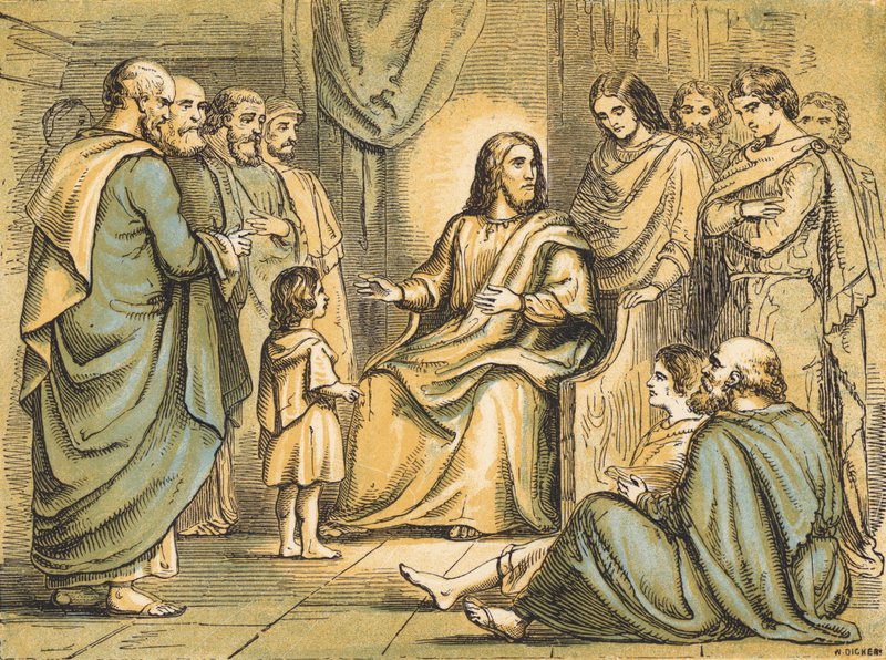 Jezus onderwijst zijn Discipelen door English School