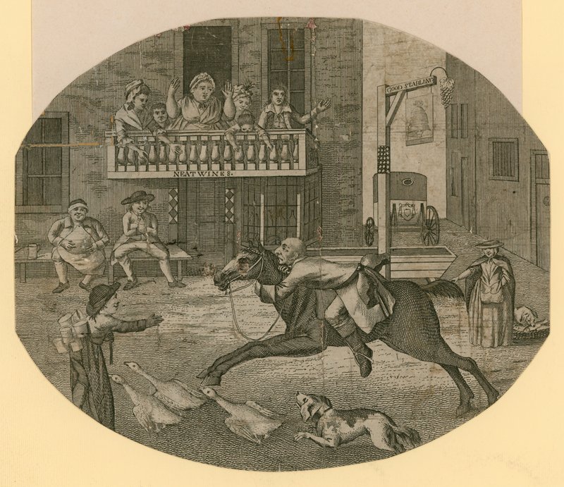 John Gilpin van Cheapside, Londen, gaat verder dan hij van plan was door English School