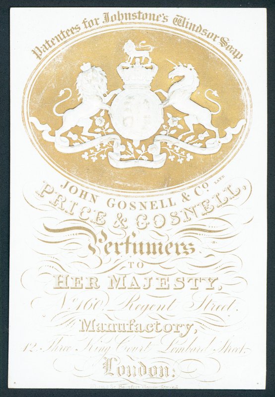 John Gosnell & Co, late, Price & Gosnell, handelskaart door English School