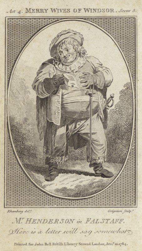 John Henderson als Falstaff in De Vrolijke Vrouwtjes van Windsor door English School