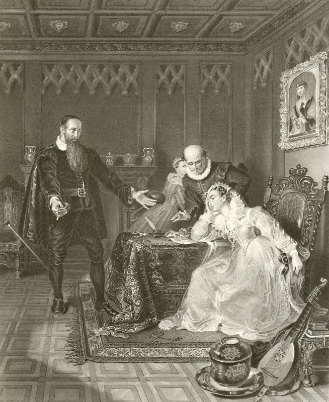 John Knox vermaant Maria Koningin van Schotland door English School