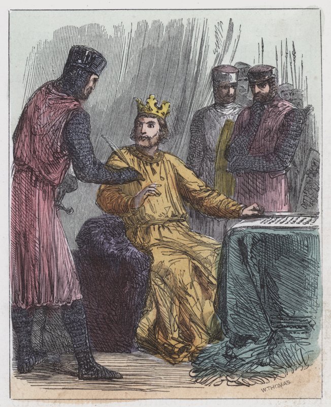 Jan Ondertekent de Magna Charta door English School