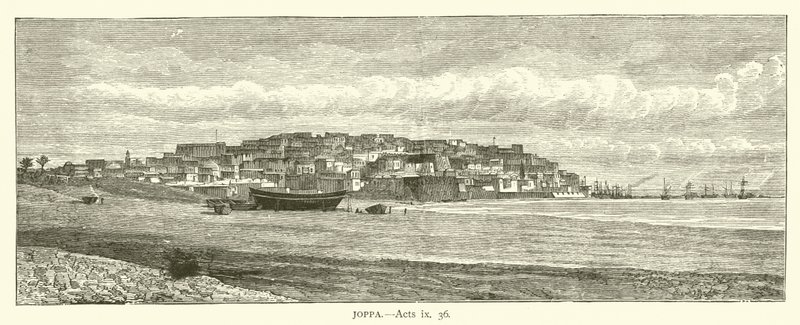 Joppa, Handelingen, ix, 36 (gravure) door English School
