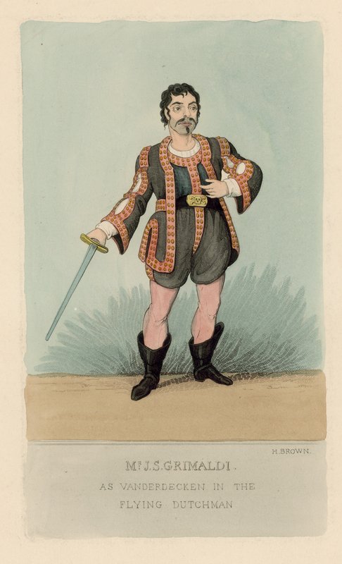 Joseph Grimaldi als Vanderdecken in De Vliegende Hollander door English School