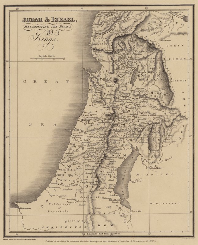 Juda en Israël, illustratie bij de boeken van Koningen (gravure) door English School