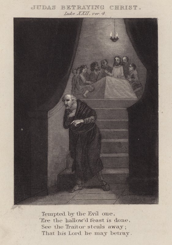 Judas verraadt Christus, Lucas XXII, vers 4 door English School