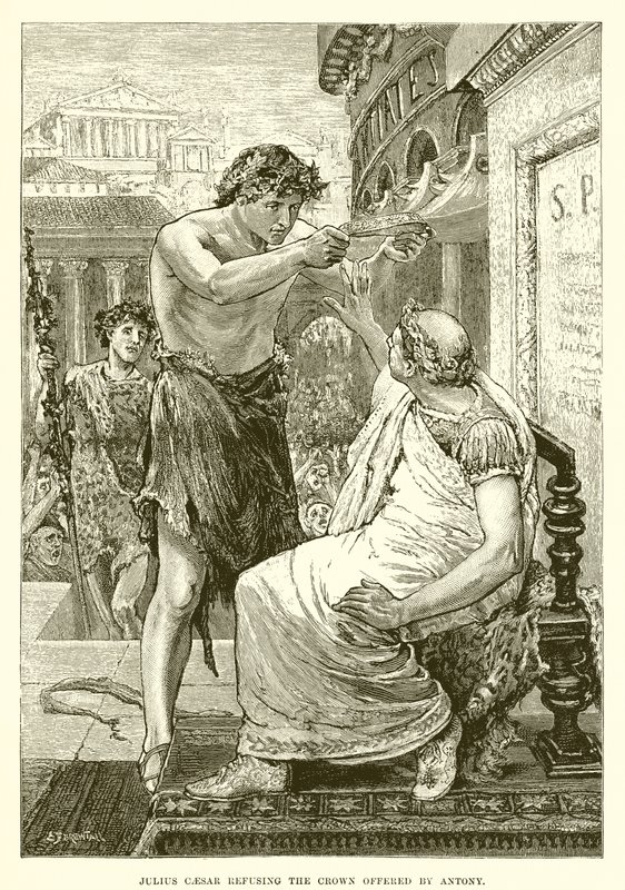 Julius Caesar weigert de kroon aangeboden door Antony door English School