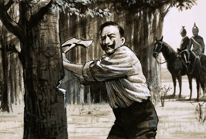 Kaiser Wilhelm II die bomen omhakt door English School