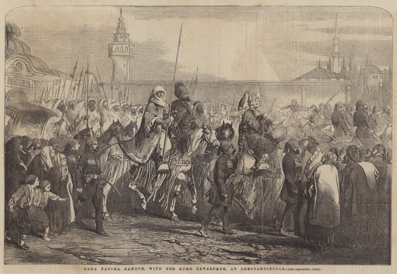 Kara Fatima Hanoun, met haar Koerdische Cavalerie, in Constantinopel door English School