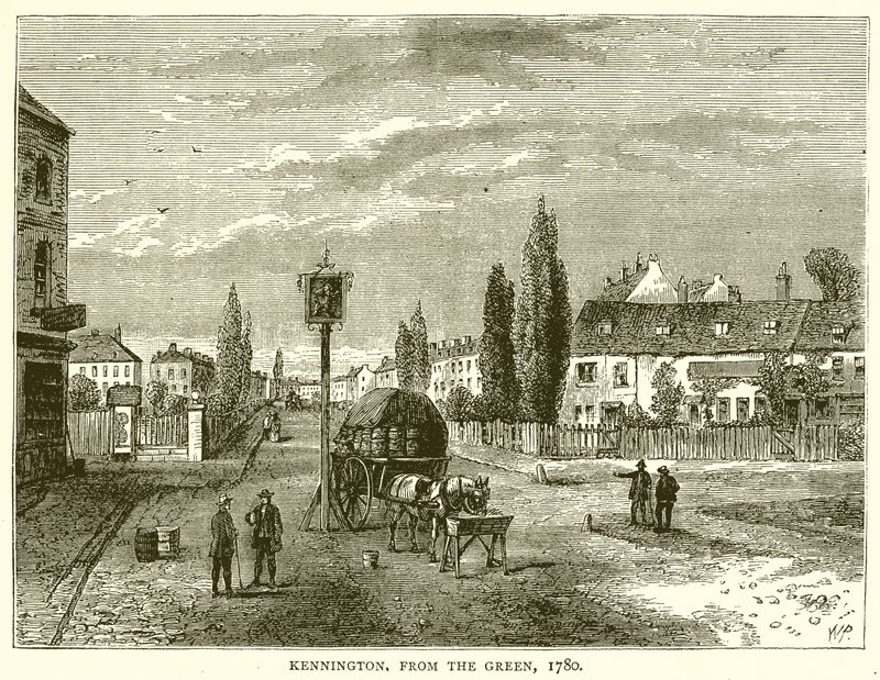 Kennington, vanaf het Groen, 1780 door English School