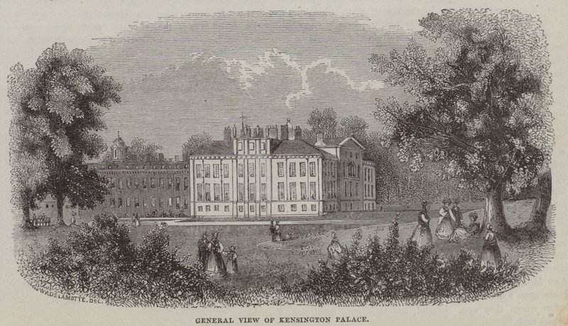 Kensington Palace, Londen (gravure) door English School