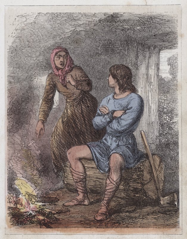 Koning Alfred in de hut van de koeherder door English School