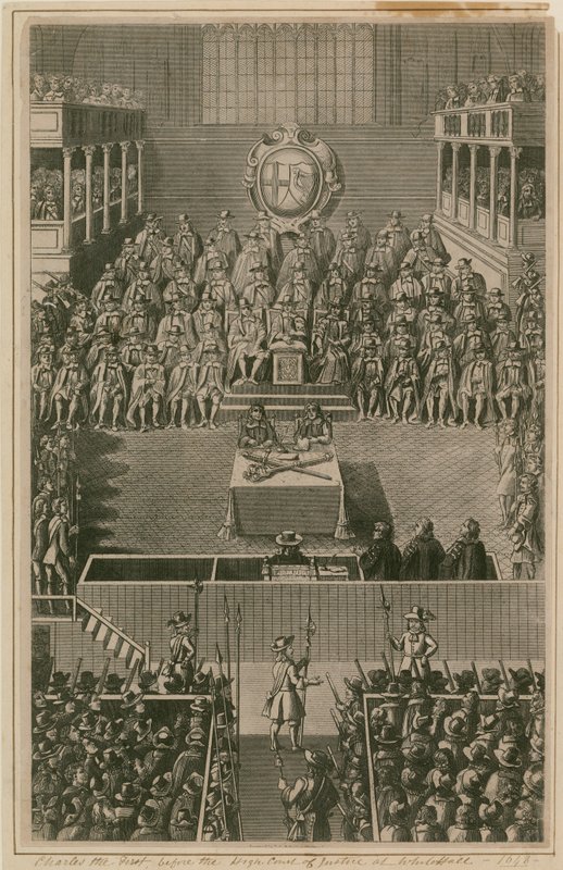 Koning Charles I voor het Hooggerechtshof in Whitehall, 1648 door English School