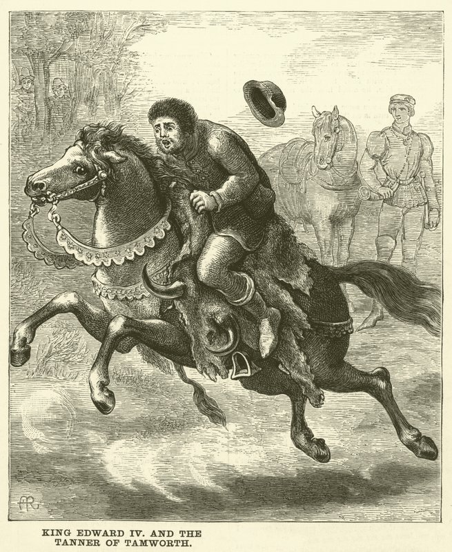 Koning Edward IV en de leerlooier van Tamworth (gravure) door English School