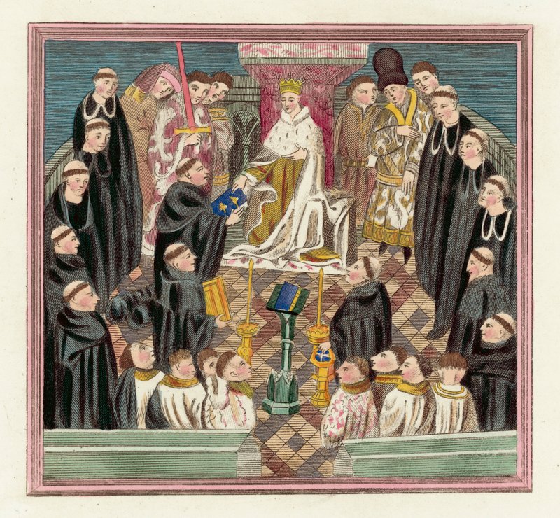 Koning Hendrik VI en zijn parlement in Bury door English School