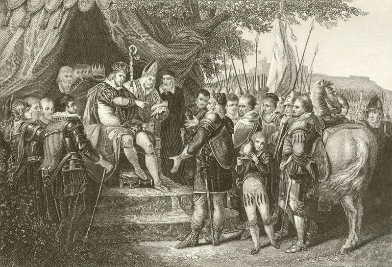 Koning Jan bekrachtigt Magna Charta door English School