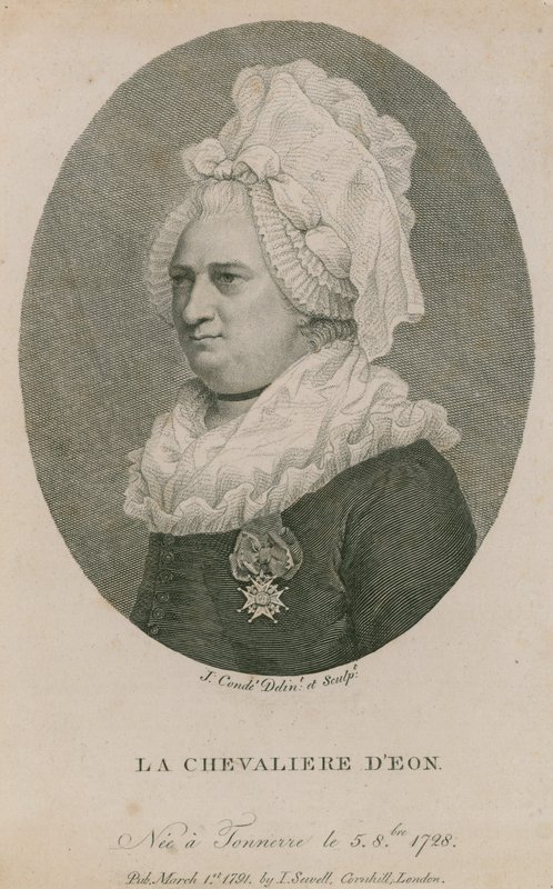 La Chevaliere DEon, geboren in Tonnerre, 5 augustus 1728 door English School