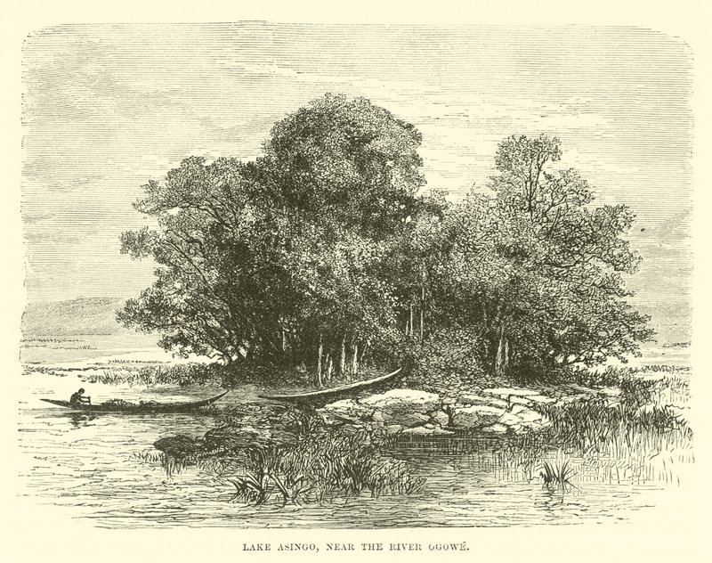 Lake Asingo, nabij de rivier Ogowe door English School