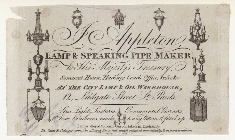 Lampmaker, handelskaart door English School