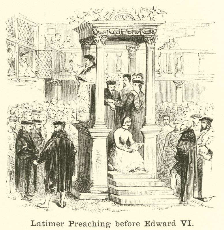 Latimer preekt voor Edward VI door English School