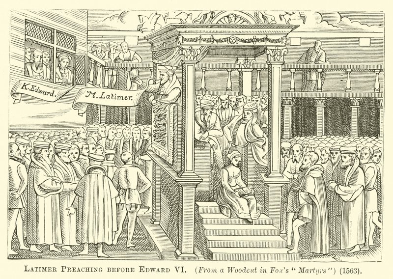 Latimer Predikt voor Edward VI door English School